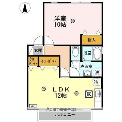 メゾン・パークス D棟(2DK/1階)の間取り写真