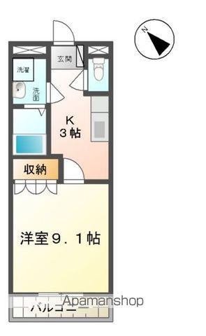 アムールハイム(1K/1階)の間取り写真
