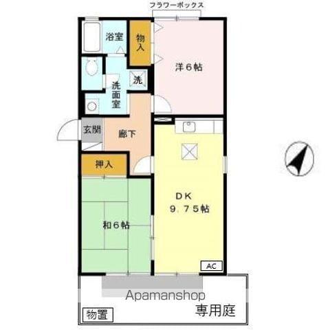 カーサベルデ(2DK/1階)の間取り写真