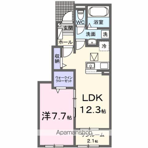 ルピナスⅢ(1LDK/1階)の間取り写真