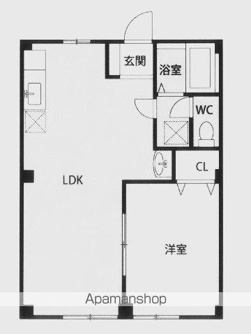 エクセル牟礼(1LDK/1階)の間取り写真