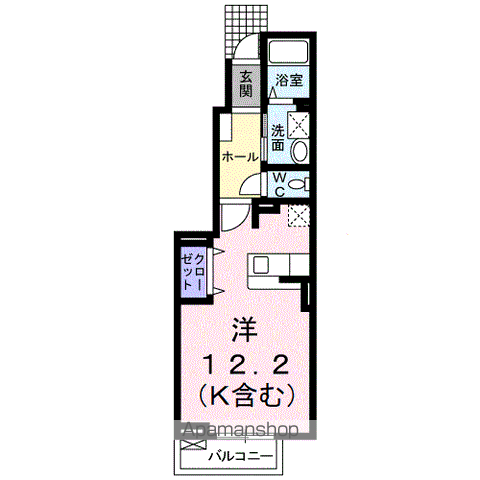 ジューエル(ワンルーム/1階)の間取り写真