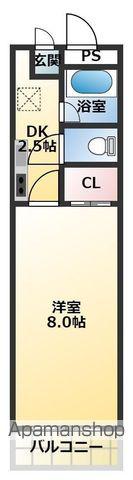 GILL(1DK/2階)の間取り写真