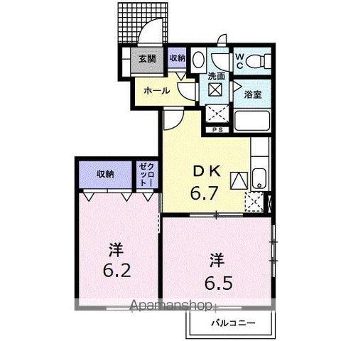 グラスランドレジデンスF(2DK/1階)の間取り写真