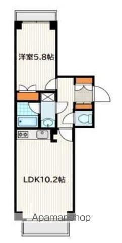 桜新町スカイマンション(1LDK/2階)の間取り写真