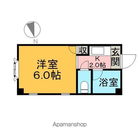 ビバリーハウス南福岡Ⅲ(ワンルーム/2階)の間取り写真