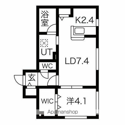 ARZU SHIROISHI(1LDK/4階)の間取り写真