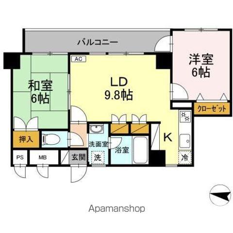 ガーデンハイツAIHARAI(2LDK/3階)の間取り写真