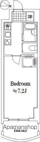 スカイコート渋谷初台(1K/3階)の間取り写真