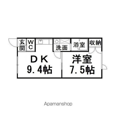 コーポラスサンシャイン(1DK/2階)の間取り写真