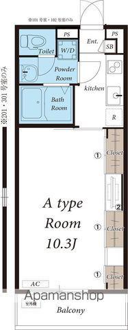 リブリ・ドリームⅡ(1K/1階)の間取り写真