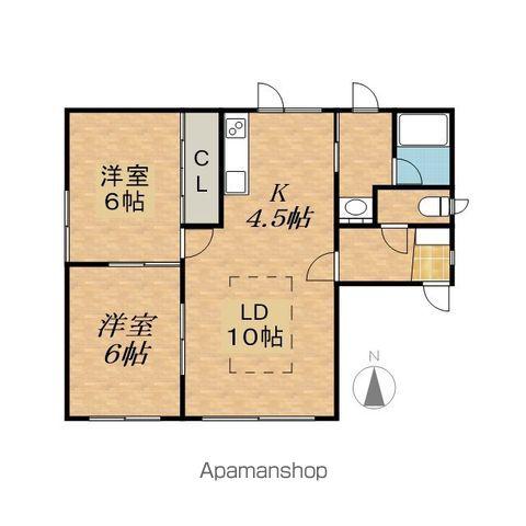 関谷ハイツ D棟(2LDK)の間取り写真