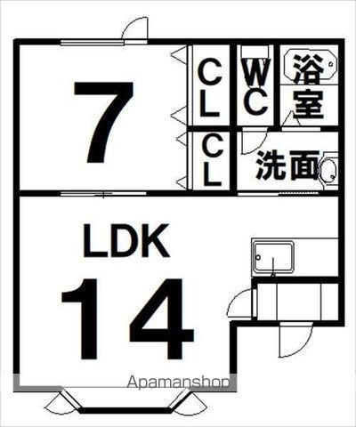 スペースひびき野Ⅰ(1LDK/2階)の間取り写真
