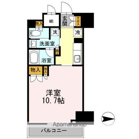 カスタリア栄(1K/10階)の間取り写真
