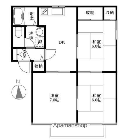 トミーガーデンB(3DK/2階)の間取り写真