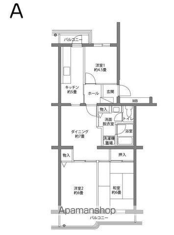 シーブリーズ金沢1号棟(3DK/2階)の間取り写真