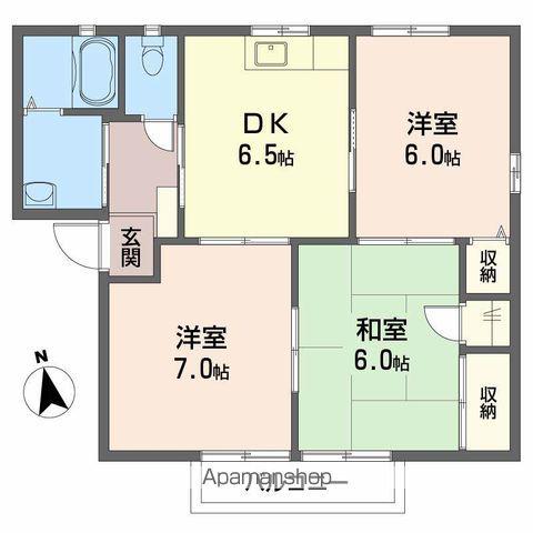 ピュアタウン A棟(3DK/2階)の間取り写真