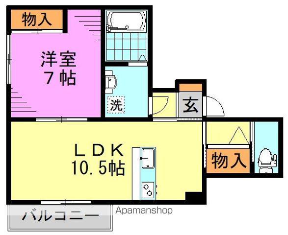 パークハイツ方南町(1LDK/1階)の間取り写真