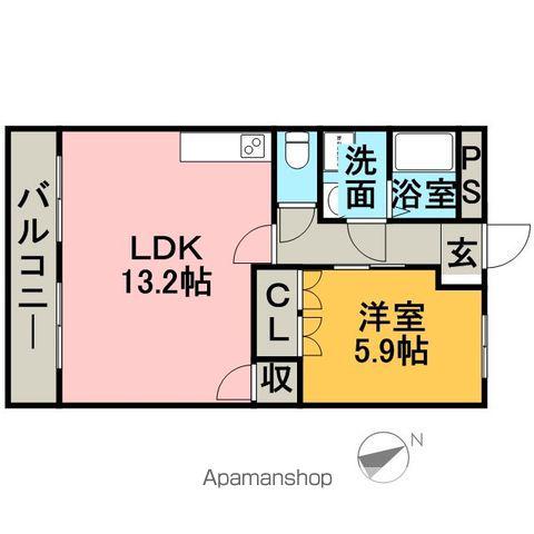 クレマチス(1LDK/1階)の間取り写真