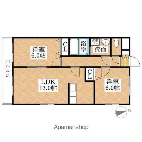 プリミエール下山(2LDK/3階)の間取り写真