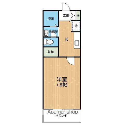 プロローグ蓮台寺(1K/2階)の間取り写真