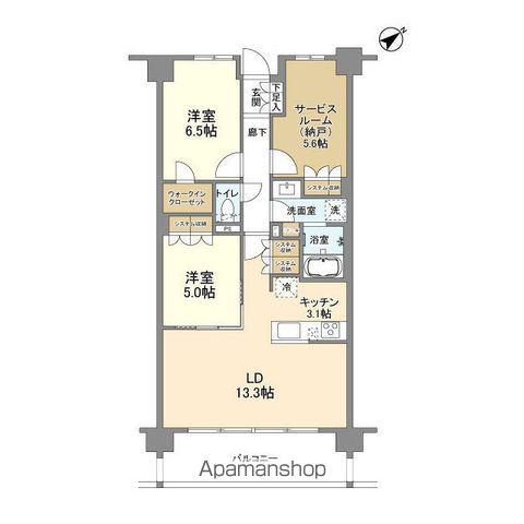 ARK CITY船堀(2SLDK/1階)の間取り写真