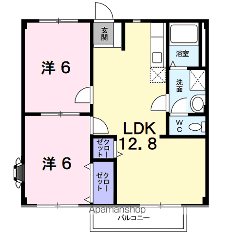 アーバンスクエアⅡ(2LDK/2階)の間取り写真