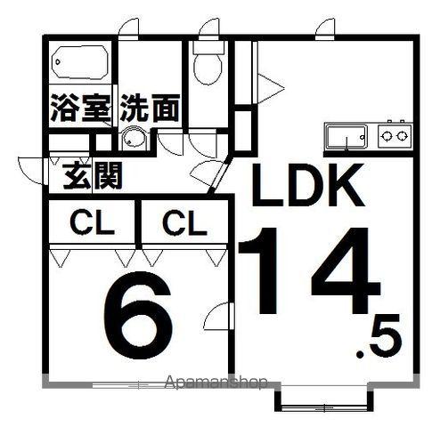 FUN HOUSE(1LDK/1階)の間取り写真
