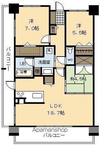 オーヴィジョン広島パークサイド(3LDK/13階)の間取り写真