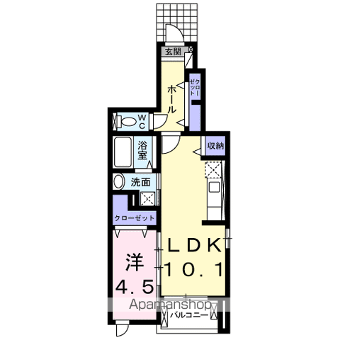 ベル ソリッソ Ⅱ(1LDK/1階)の間取り写真