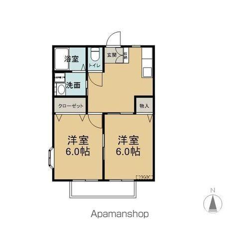 HORIKOSHIガーデンハウス(2DK/1階)の間取り写真