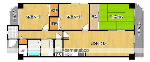 ブリッジフィールドⅠ(3LDK/4階)の間取り写真