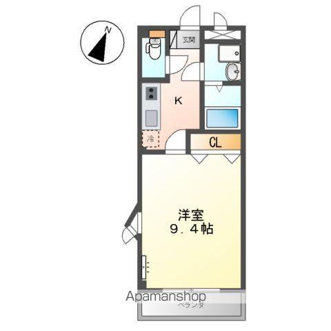 グローリアスⅡ番館(1K/2階)の間取り写真