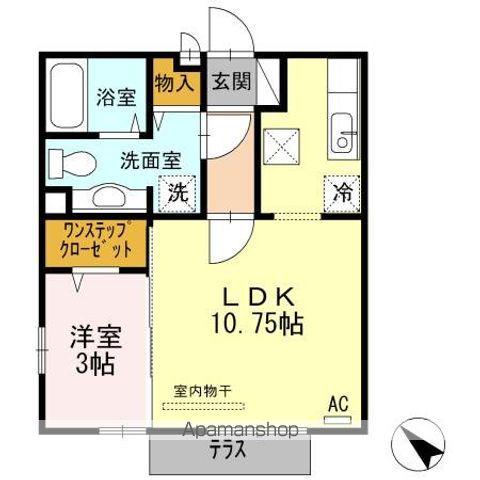 ブリエヴェール都(1LDK/1階)の間取り写真