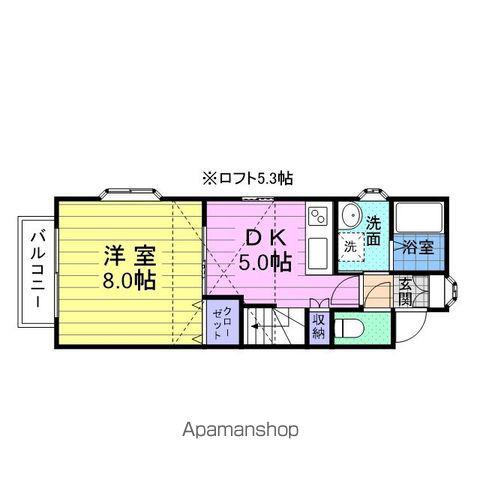 アヴァンセ岩切壱番館(1DK/2階)の間取り写真