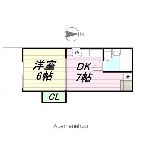 コーポ友(1DK/4階)の間取り写真