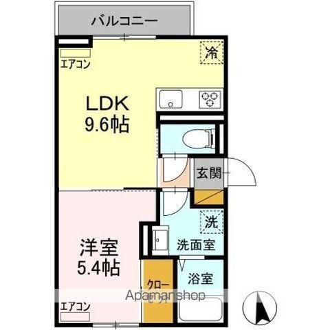 DーROOM弁天3丁目 C(1LDK/3階)の間取り写真