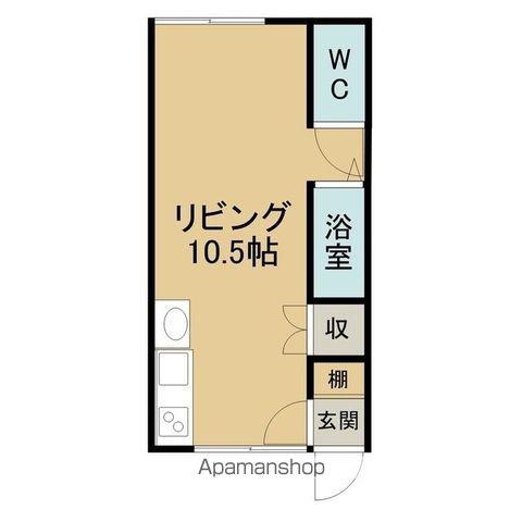 コンノハイツⅡ(ワンルーム/2階)の間取り写真