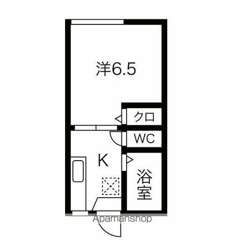 フロンティア国見Ⅰ(1K/2階)の間取り写真