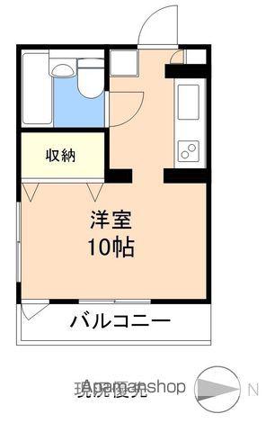 LA新徳田B(1K/1階)の間取り写真