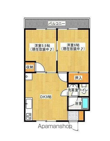 サニーコート惣開(2DK/2階)の間取り写真