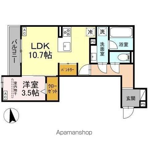 シャンリージュ(1LDK/2階)の間取り写真