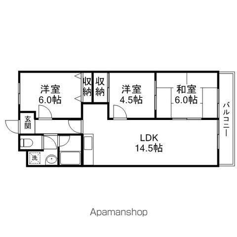 ファミールDAN(3LDK/5階)の間取り写真