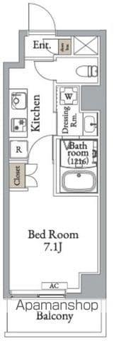 メトロステージ亀有(1K/4階)の間取り写真