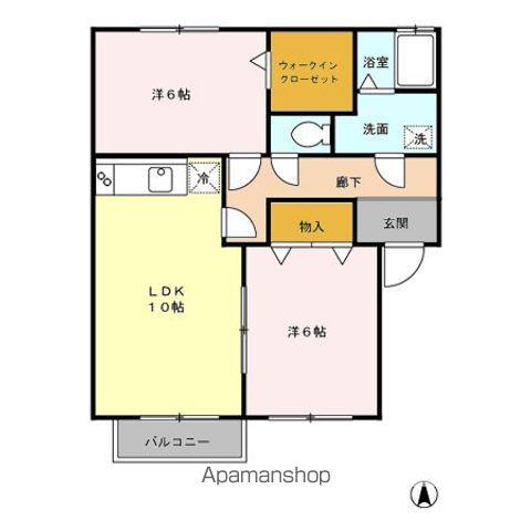 ボンセジュールA(1LDK/1階)の間取り写真