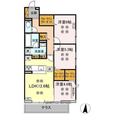 ローテ ベルク(3LDK/1階)の間取り写真