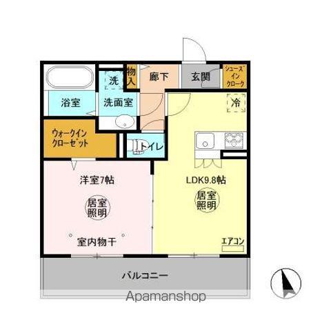 アルメール神栖(1LDK/2階)の間取り写真