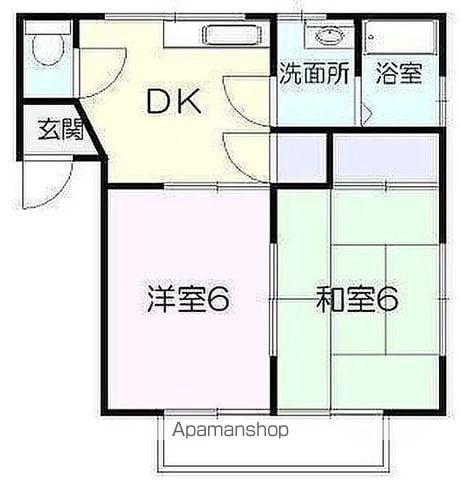 コーポ長谷川(2DK/1階)の間取り写真