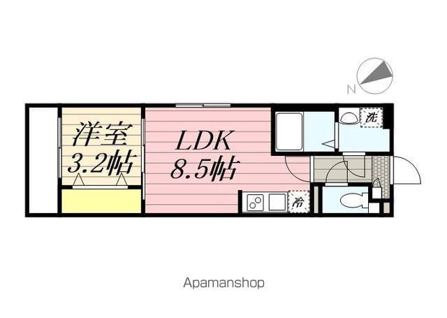 AJ北松戸Ⅱ(1LDK/2階)の間取り写真