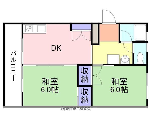 西町コーポ(2DK/2階)の間取り写真